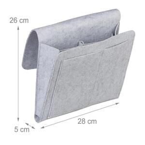 NEW Bedside Storage Pocket Bag Light Gray Felt Multi Pocket Organizer Ipad Caddy
